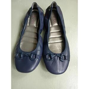 Me Too Women’s Ballet Flats Sz 7 Blue Leather Slip On Comfort Shoes